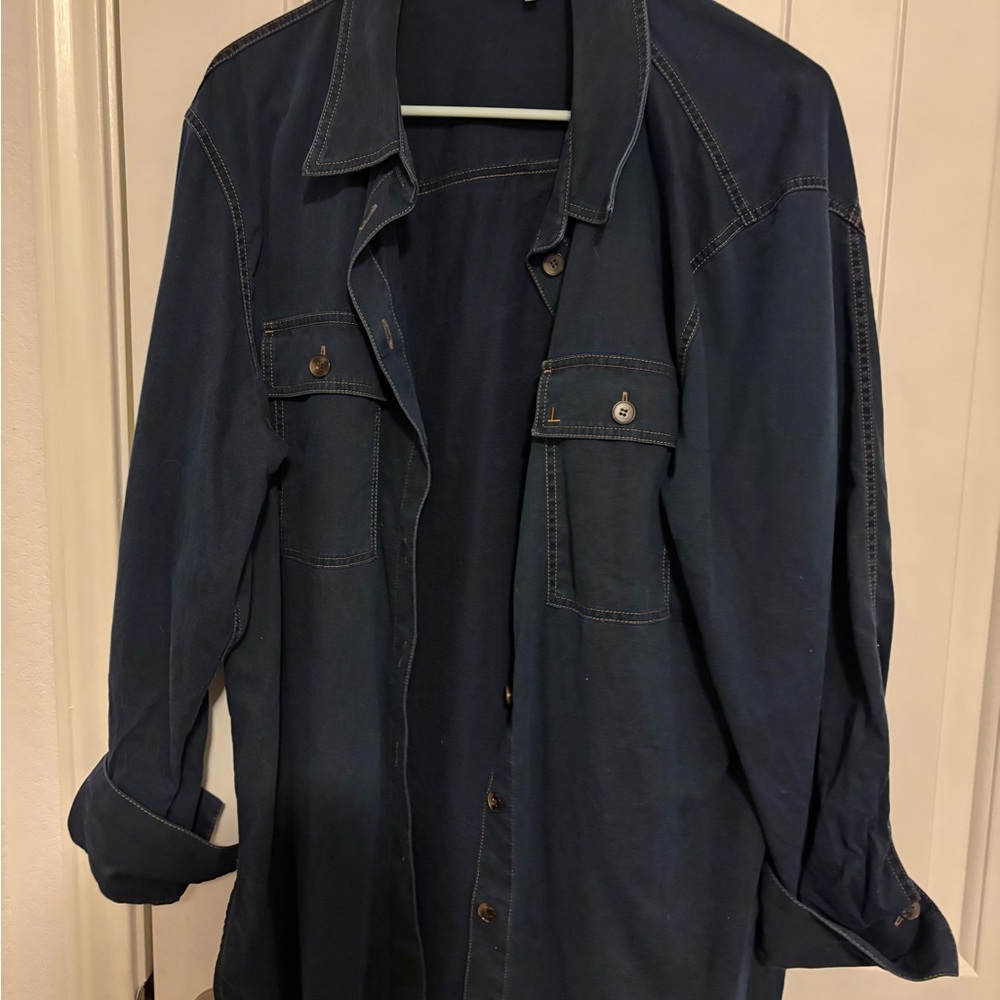 Lafayette 148 New York Blue Button Down Shirt